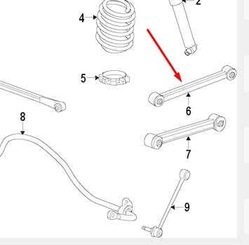 Brazo suspension inferior trasero izquierdo/derecho K04877160AB Fiat/Alfa/Lancia