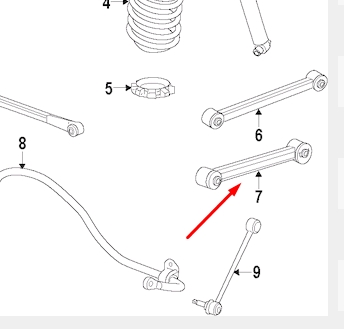 K04877161AC Fiat/Alfa/Lancia palanca trasera inferior izquierda/derecha