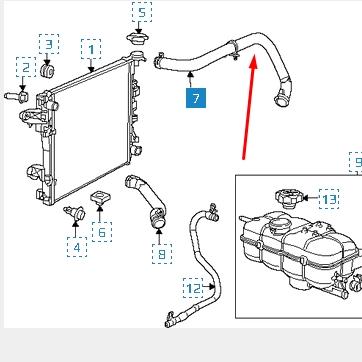 52014952AD Chrysler tubería de radiador arriba