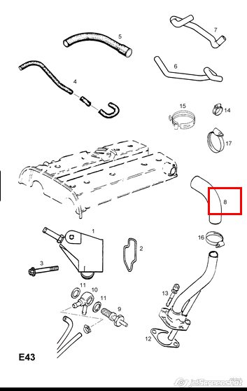 01-3006560014-A Dello/Automega tubo de ventilacion del carter (separador de aceite)