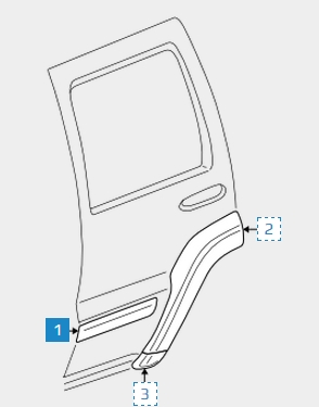 5JR89BDLAA Chrysler moldura puerta trasera izquierda