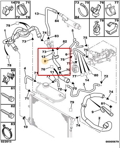Manguera (conducto) del sistema de refrigeración 1307YZ Peugeot/Citroen