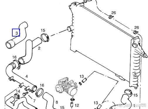 90570461 Opel manguera refrigerante para radiador inferiora