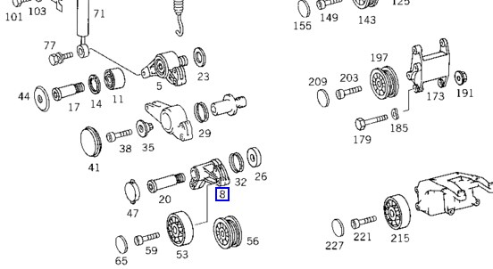 6062000073 Ssang Yong soporte, brazo tensor, correa poli v