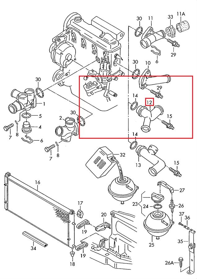 107 623 755 Hans Pries (Topran) brida del sistema de refrigeración (triple)