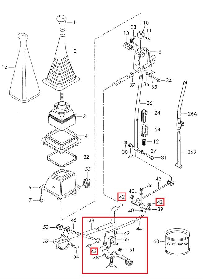 Casquillo palanca selector para Volkswagen Jetta I (16)