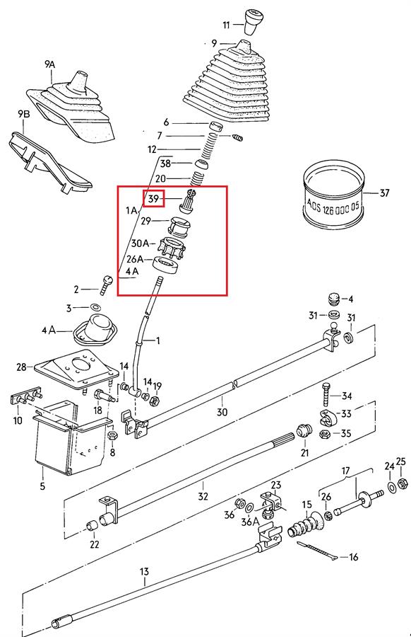 Comprar Palanca de cambios Volkswagen Transporter III 24, 25, 251 a bajo precio