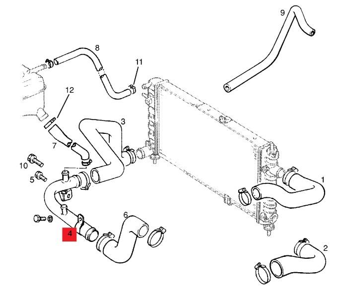 3013360080 Dello/Automega manguera refrigerante para radiador inferiora