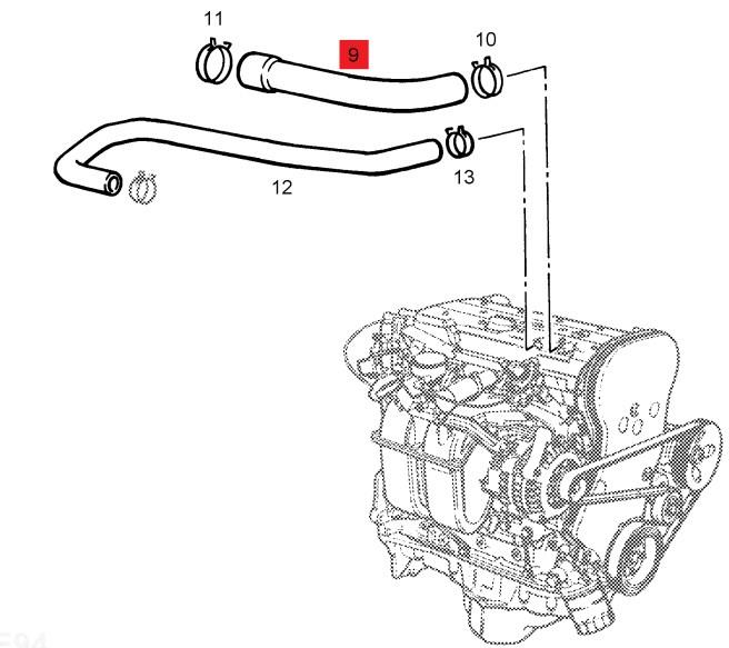 90412281 Opel tubo de ventilacion del carter (separador de aceite)
