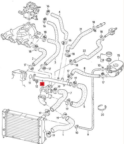 Comprar 030121065C VAG Manguera de agua refrigerante