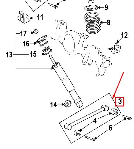Barra oscilante, suspensión de ruedas Trasera Inferior Izquierda/Derecha para Lexus LX (URJ201)