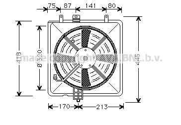 Difusor de radiador, ventilador de refrigeración, condensador del aire acondicionado, completo con motor y rodete 904023W5 Polcar