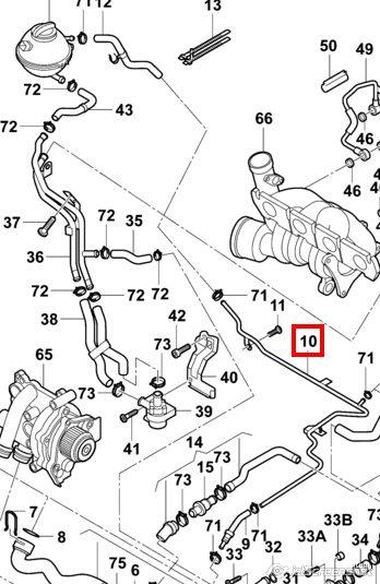 Tubería de radiador, tuberia flexible calefacción, superior para Volkswagen Passat (B7, 362)