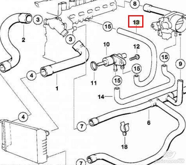 Manguera (conducto) del sistema de refrigeración 13541735173 BMW