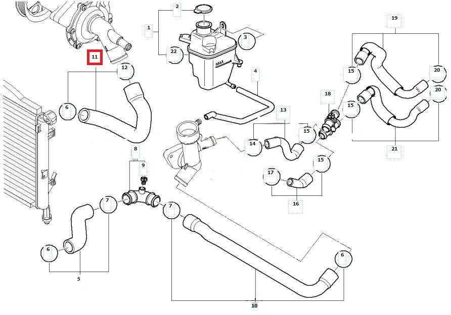ADB119301 Blue Print Manguera de refrigeración