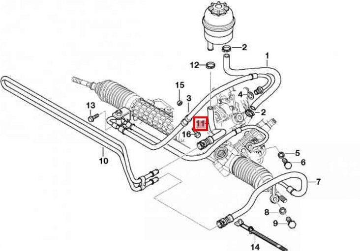 6796390 BMW manguera hidráulica, dirección, de radiador a depósito