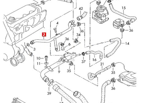 06B121065D VAG manguera (conducto del sistema de refrigeración)