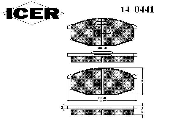 140441 Icer pastillas de freno delanteras