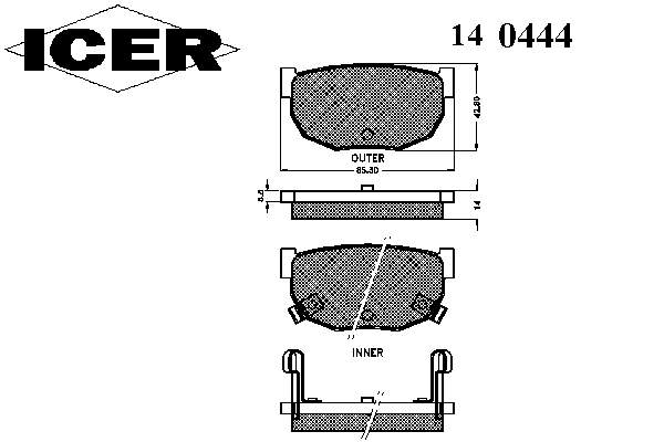 140444 Icer pastillas de freno traseras