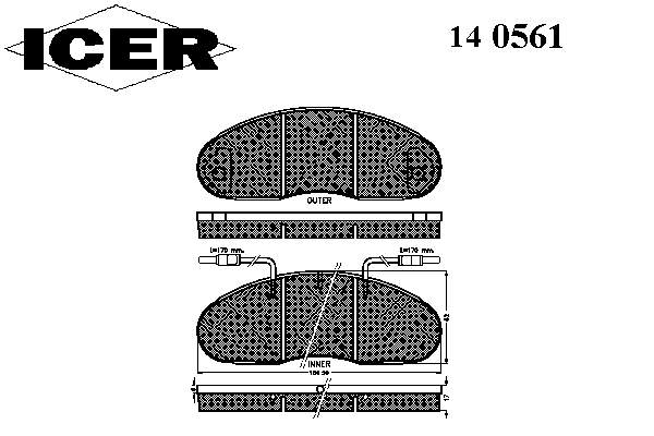 140561 Icer pastillas de freno delanteras