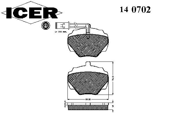 140702 Icer pastillas de freno traseras