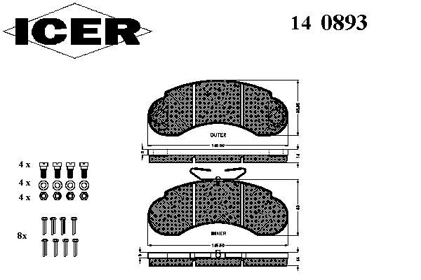 Comprar 140893 Icer Pastillas delanteras de freno