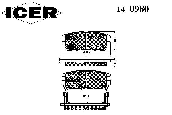 140980 Icer Pastillas freno traseras