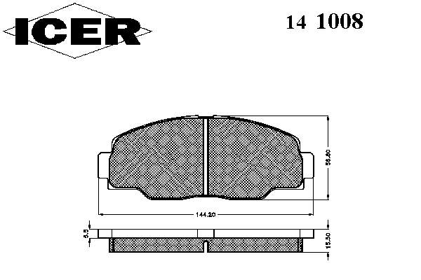 Pastillas de freno delanteras 141008 Icer