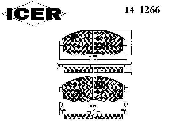 141266 Icer Pastillas delanteras