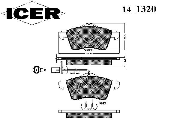 141320 Icer Pastillas delanteras