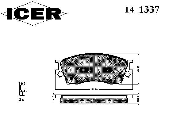 141337 Icer pastillas de freno delanteras