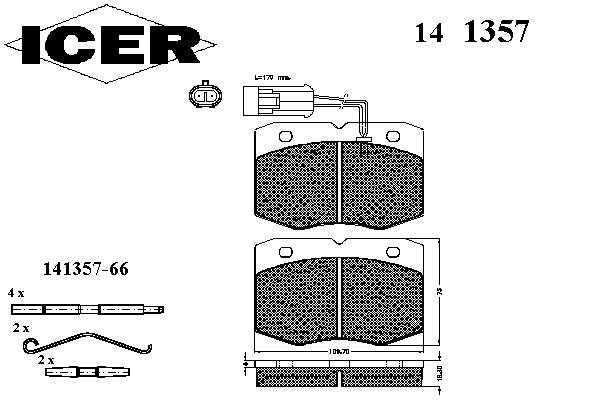 141357 Icer pastillas de freno delanteras