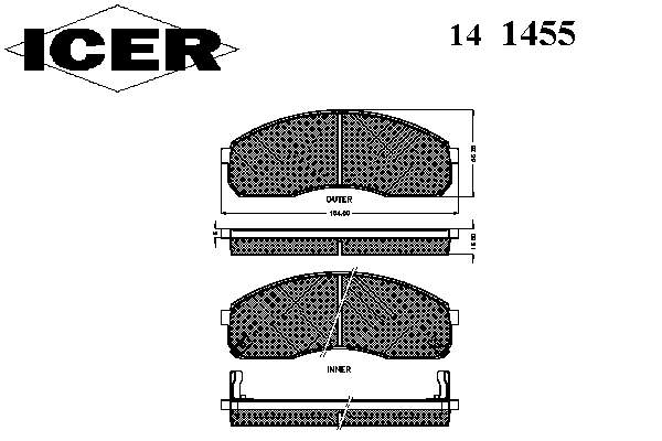 141455 Icer pastillas de freno delanteras