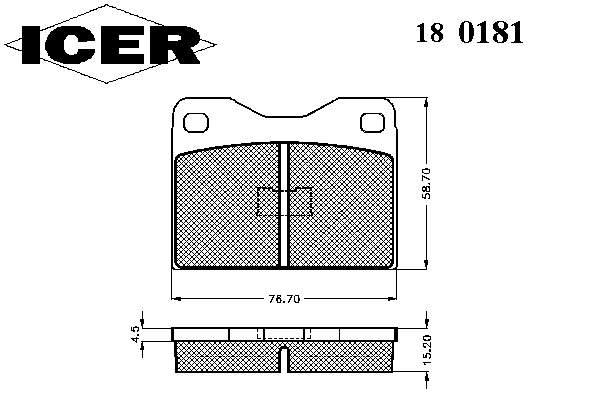 180181 Icer pastillas de freno delanteras