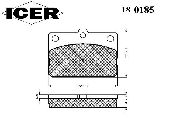 Pastillas de freno delanteras 180185 Icer