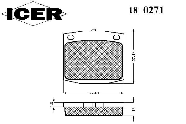 180271 Icer pastillas de freno delanteras