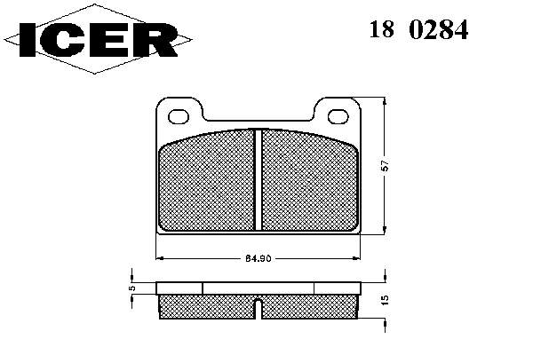 Pastillas de freno delanteras 180284 Icer