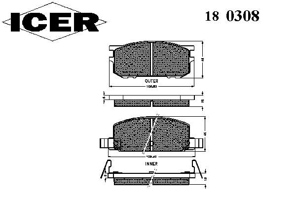 Pastillas de freno delanteras 180308 Icer