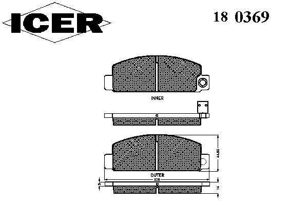 Pastillas de freno delanteras 180369 Icer