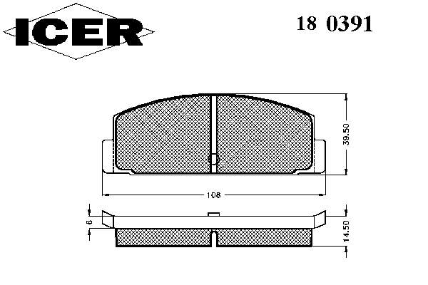 Pastillas de freno traseras 180391 Icer