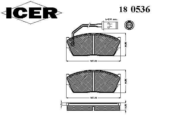 Pastillas de freno delanteras 180536 Icer