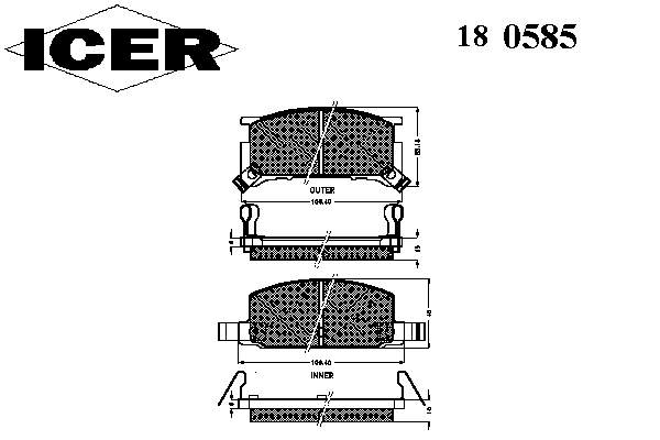 180585 Icer pastillas de freno delanteras