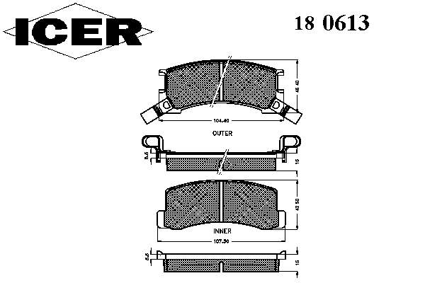 180613 Icer pastillas de freno traseras