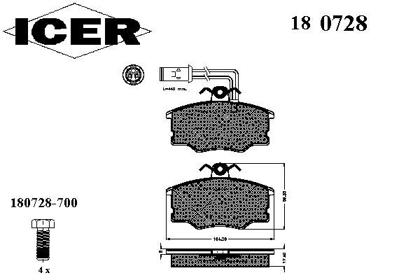 Pastillas de freno delanteras 180728 Icer