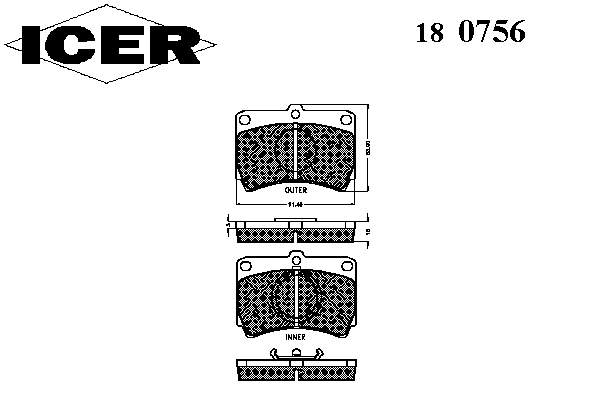 180756 Icer pastillas de freno delanteras