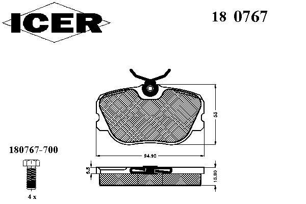 180767 Icer pastillas de freno delanteras