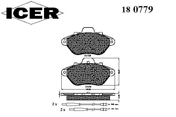 180779 Icer pastillas de freno delanteras