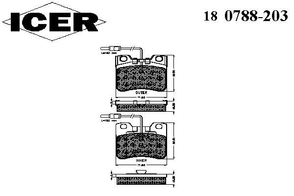 180788-203 Icer pastillas de freno delanteras