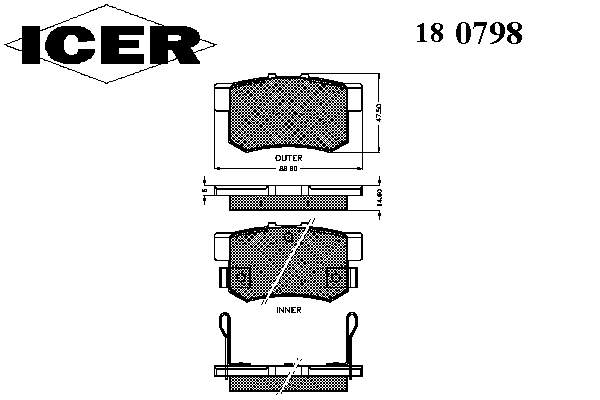 Pastillas traseras de freno Icer 180798 precio, desde 20,63 EUR