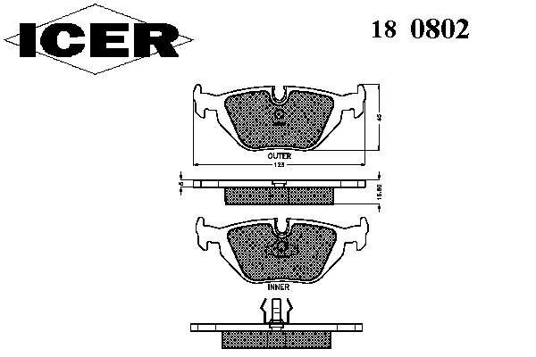 Pastillas traseras Icer 180802